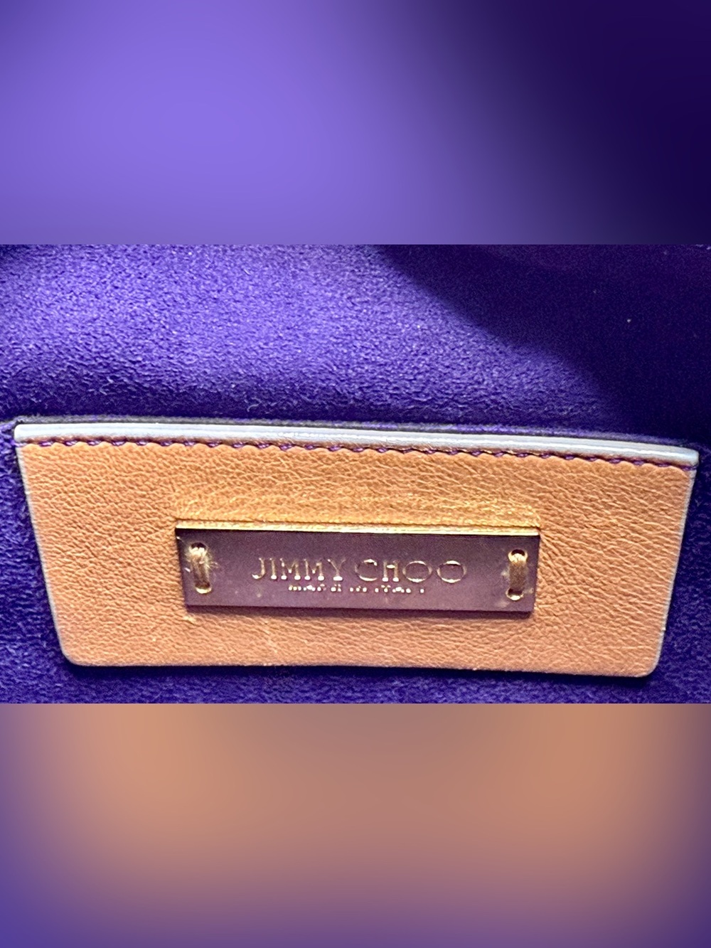 Jimmy Choo Rubie Gold Ring Camel Pebbled Leather Crossbody Bag Purse w/Auth Card - Picture 11 of 16